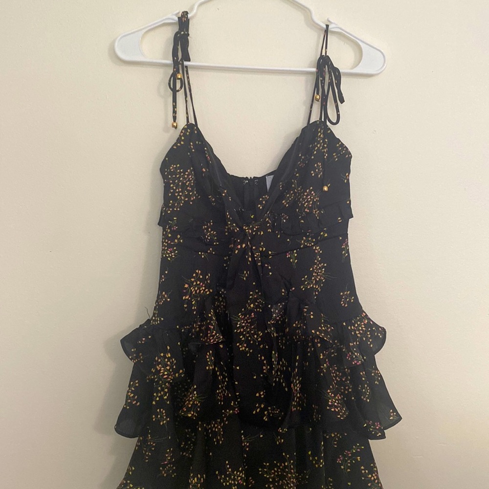 Black print mini dress - Picture 1 of 2